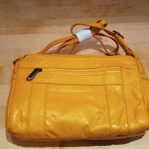 Yellow Marcellino Soft Leather Crossbody Bag